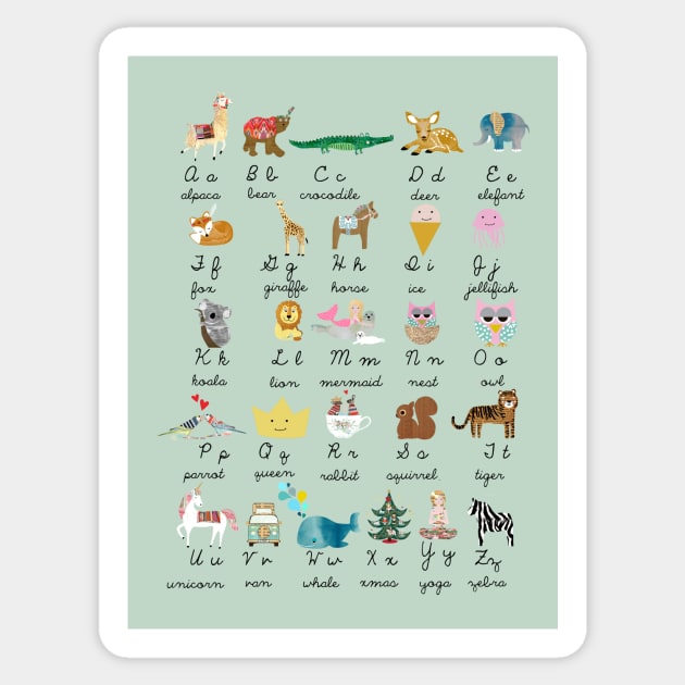 Alphabet Animals Sticker by GreenNest